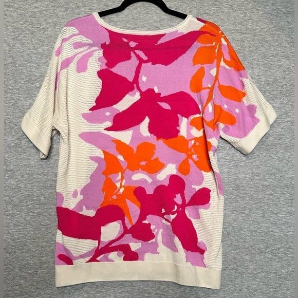 Chico's Floral Lightweight Sweater Women's Size 2 - Picture 4 of 5